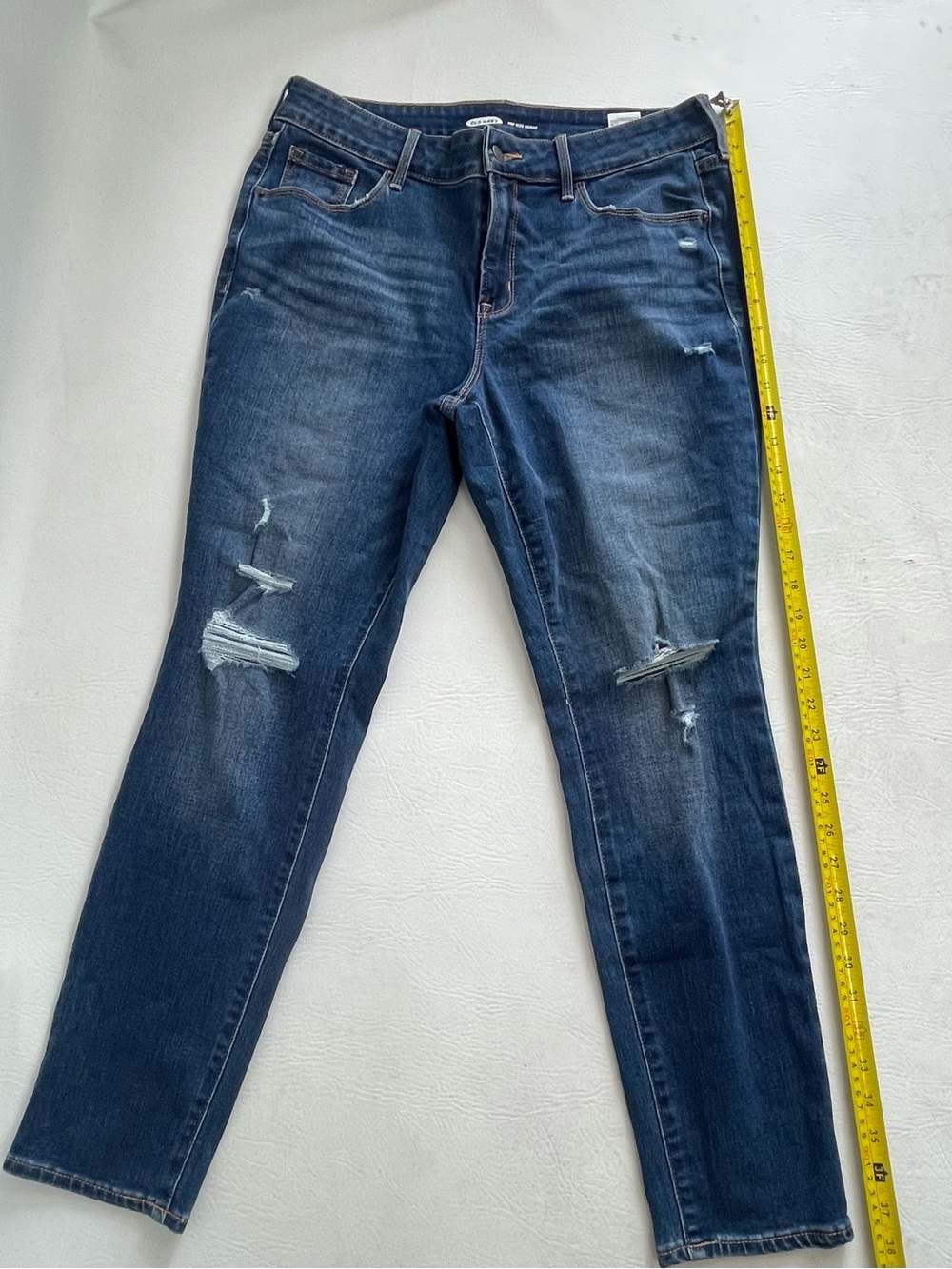 Old Navy Pop Icon Skinny Jeans Distressed Stretch Size 12 Short - Picture 6 of 13